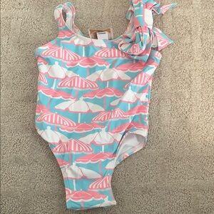 NWOT Beaufort Bonnet TBBC 1 Piece Swim with Pink and Blue Umbrella Size 2T